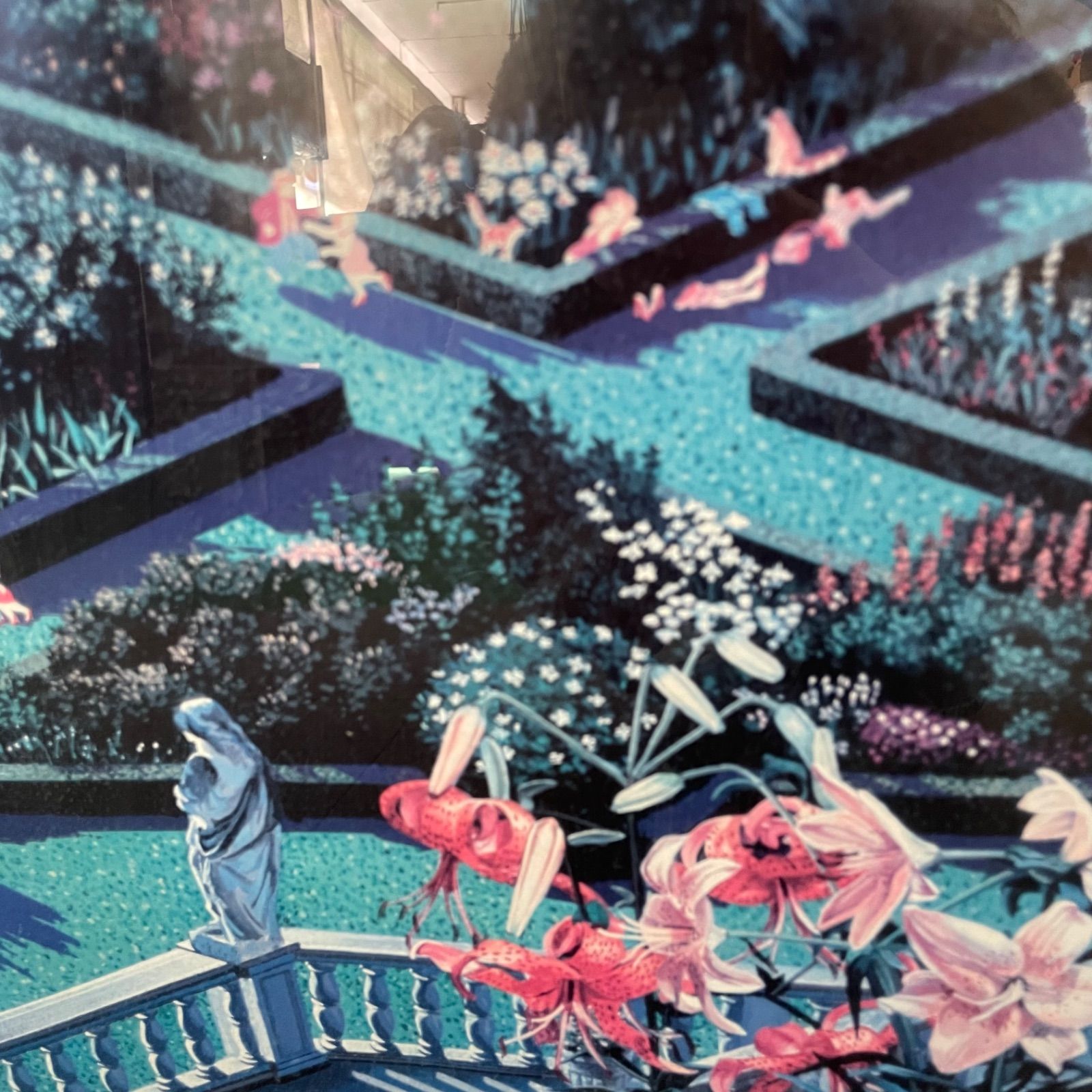 ヒロヤマガタ　  リトグラフ ♭ ヒロ・ヤマガタ 『スカルプチャーガーデン』 リトグラフ 大型 額縁