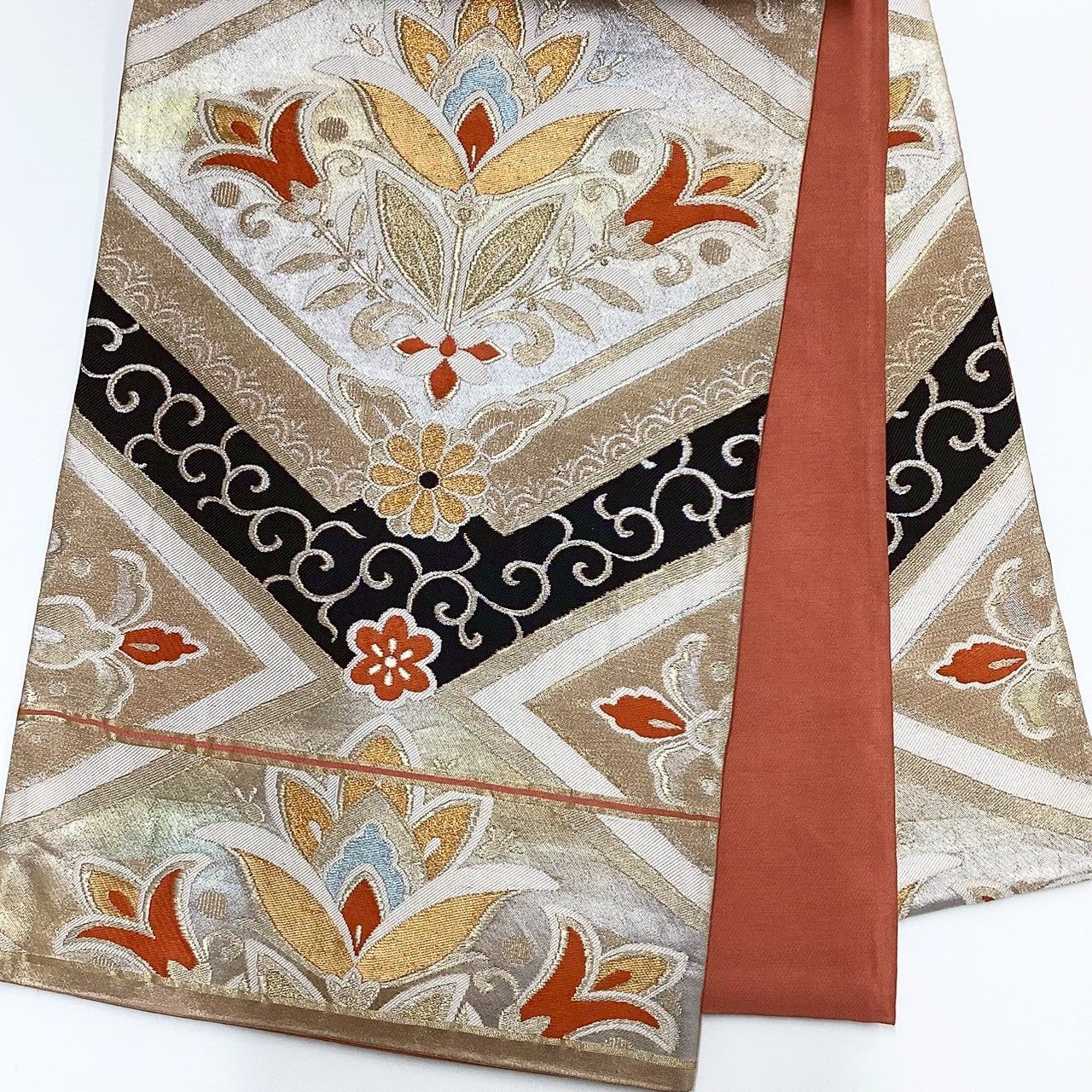 6213］袋帯 花吉祥文様 金彩 六通 正絹 着物 フォーマル - メルカリ