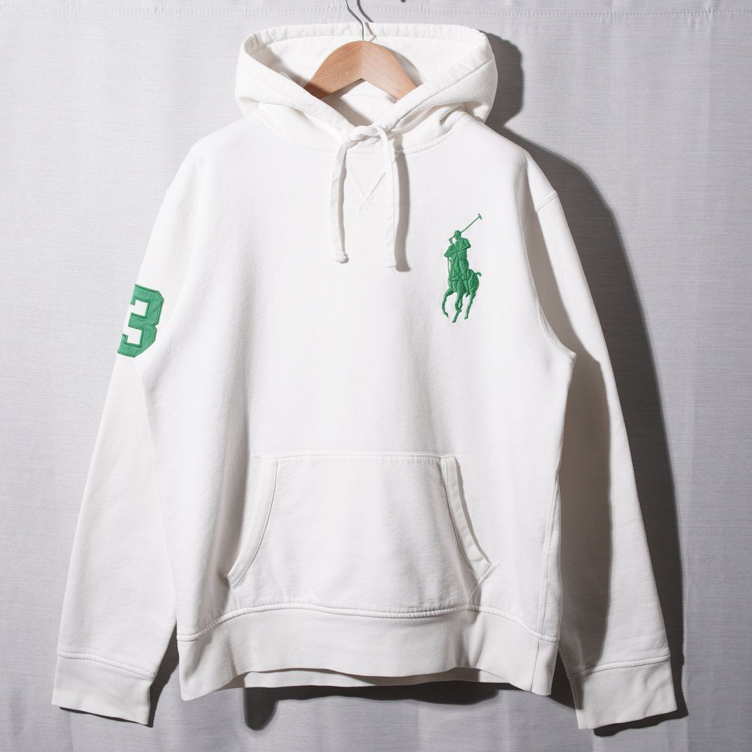 ポロラルフローレン POLO RALPH LAUREN パーカー L ホワイト グリーン 