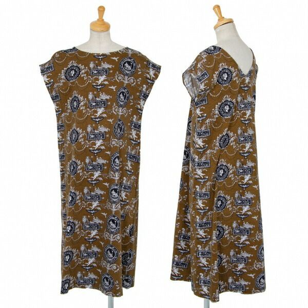 ジャンポールゴルチエJean Paul プリントコットンワンピース カーキ9