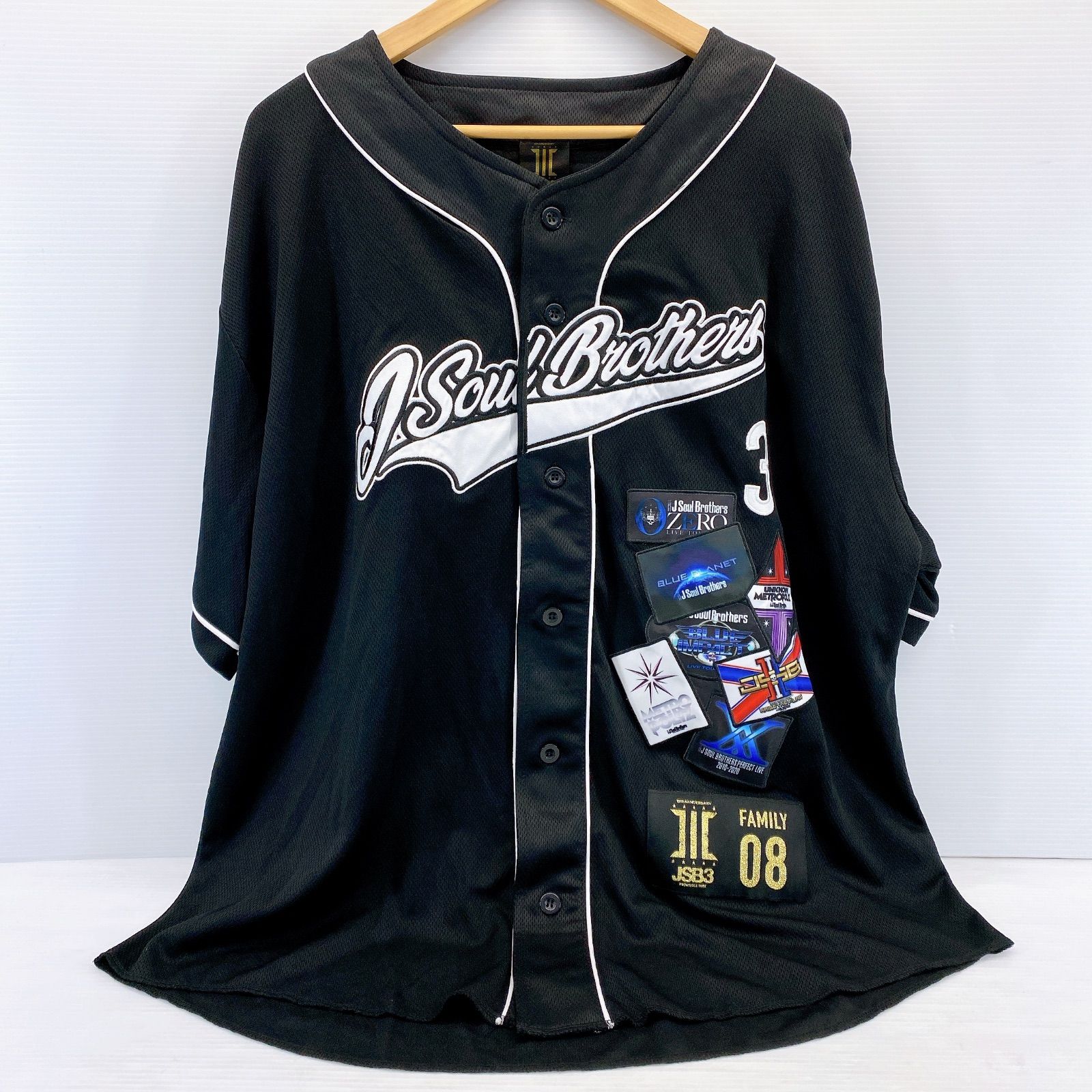 □三代目JSB 半袖ベースボールシャツ 10th anniversary J.S.B. 中古品