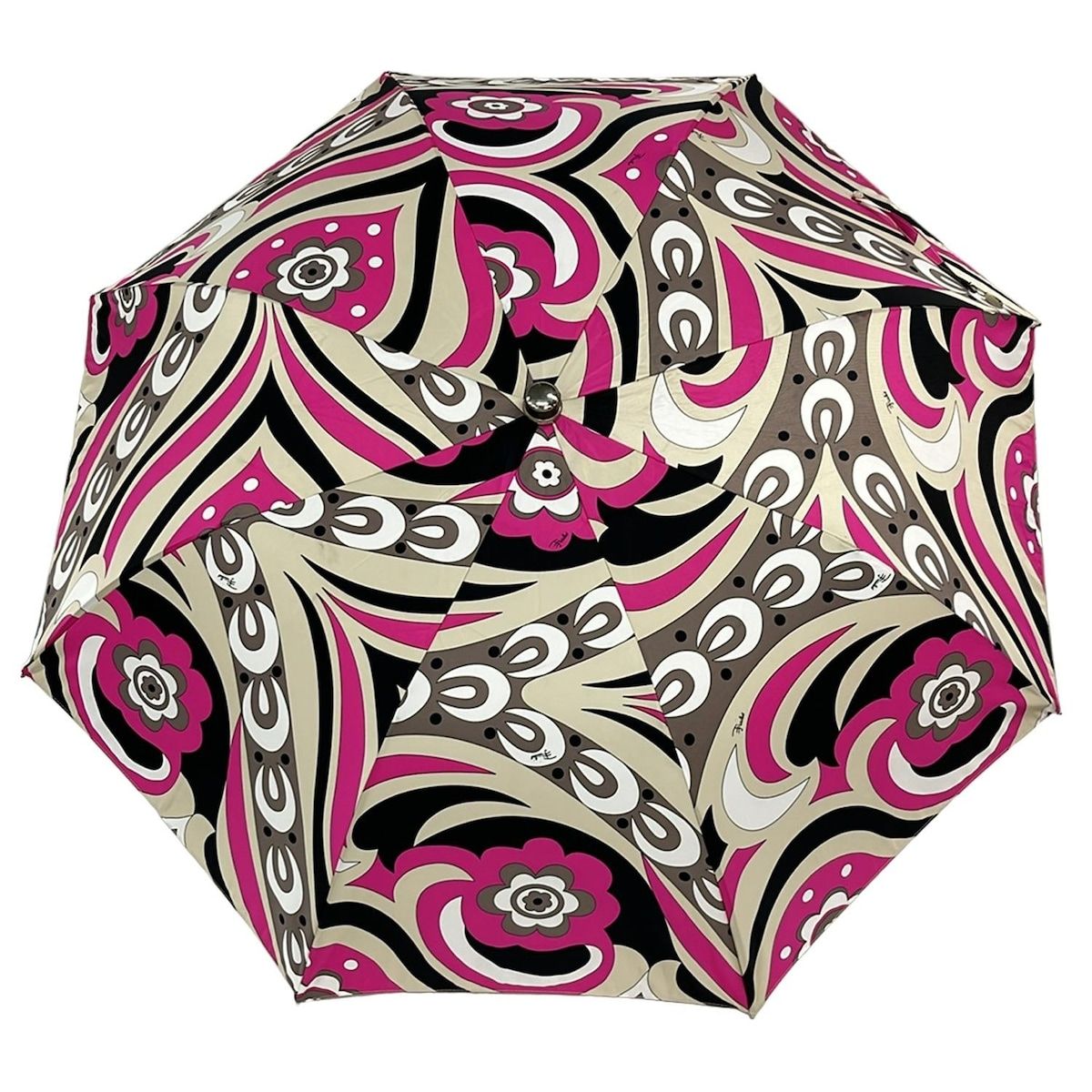 EMILIO PUCCI エミリオプッチ 折りたたみ傘 ベージュ ピンク マルチ レザー