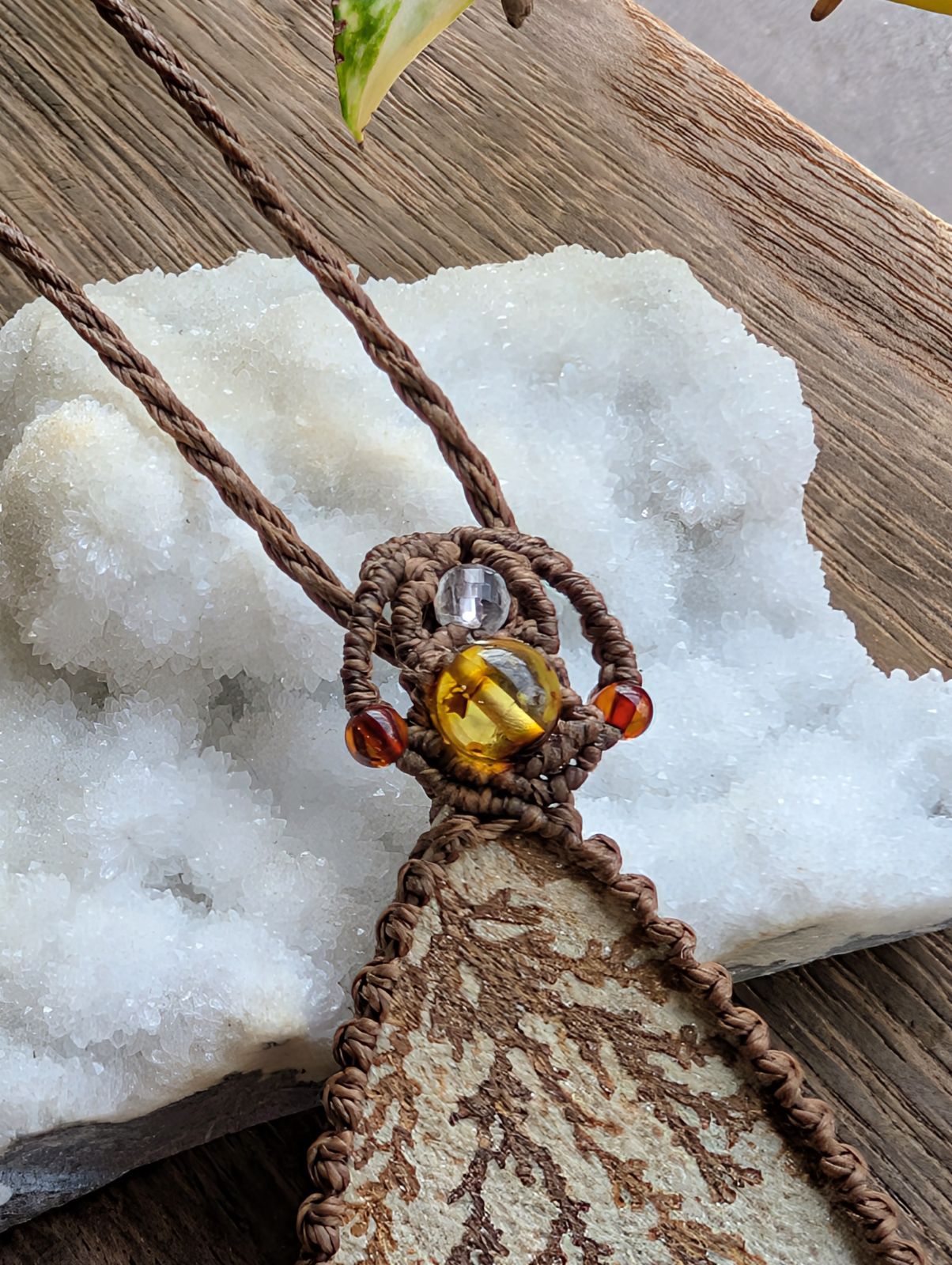 ☆特大☆デンドライトライムストーン・デンドライト☆マクラメ編み