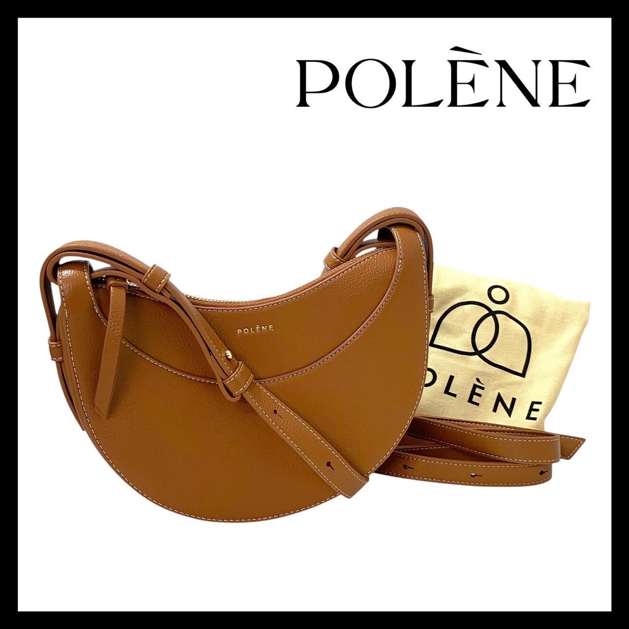 Y【POLENE】NUMERO Dix ショルダーバッグ エディション キャメル 