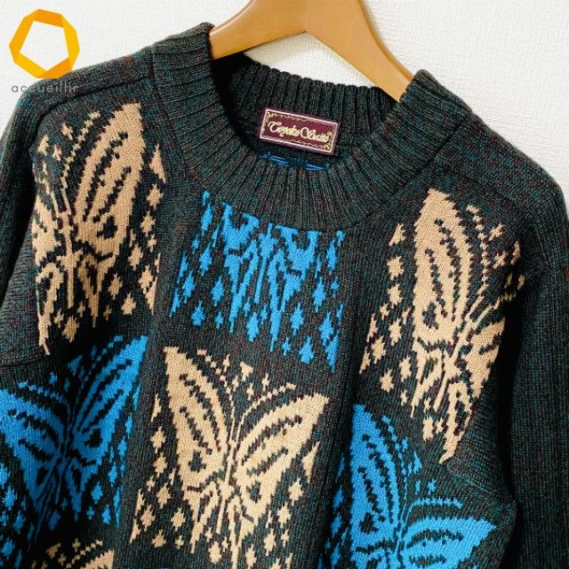 wnc サイトウトヨコ 斉藤都世子 ワンピース 深緑 茶 マルチ ニット