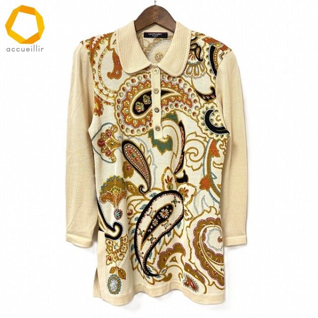 wnc レオナール LEONARD ニット セーター M ベージュ チュニック