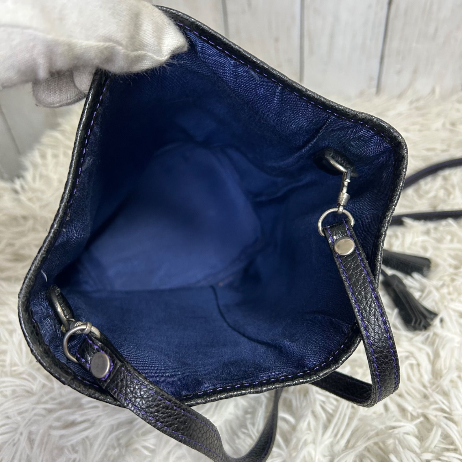 美品】KENZO ケンゾー ショルダーバッグ レザー ライトブルー 水色