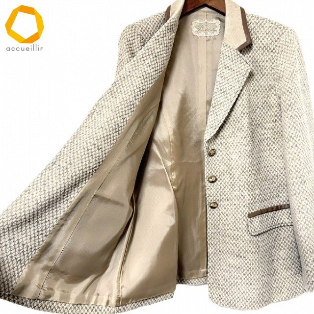 インポートロッサ　中綿コート　ベージュ　レース張り付け　コート　42 wnc インポートロッサ import Rossa ジャケット 44 ベージュ シングル