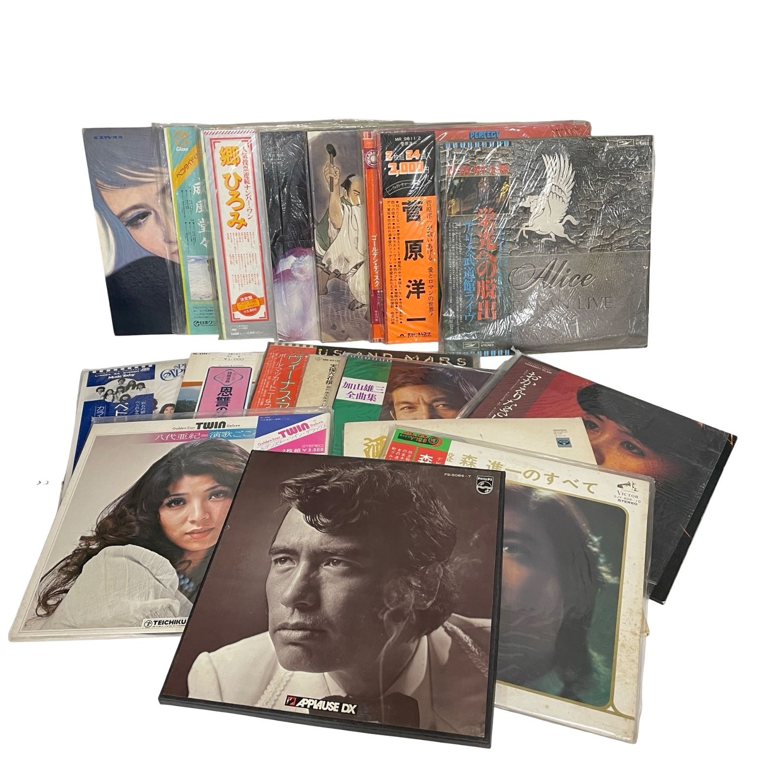 LP盤レコードまとめ売り　24 枚 DS2 昭和レトロ ヴィンテージ レコード LP盤 歌謡曲 浪曲 アリス 尾崎