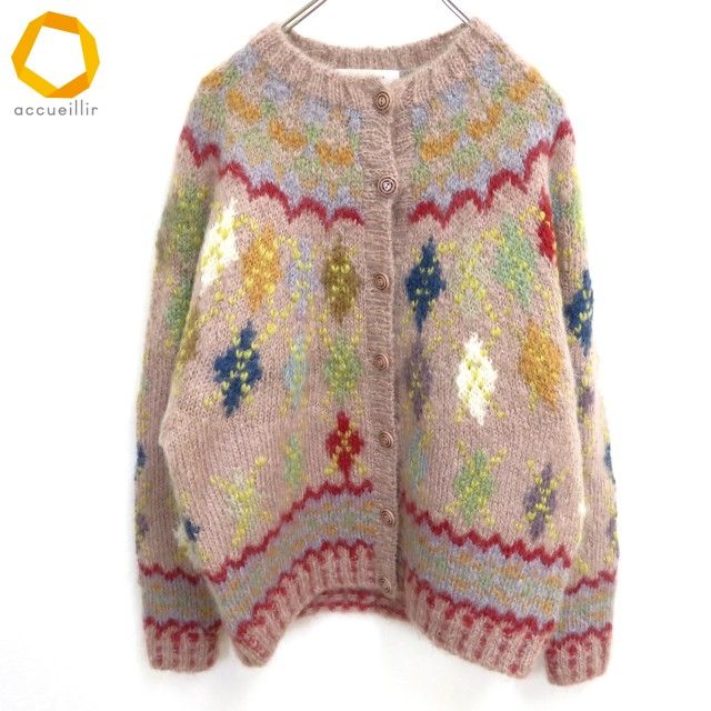 ワンダフルワールド　カネコイサオ　厚手ニットカーディガン　ヴィンテージ　ゆったり wux ワンダフルワールド WONDERFUL WORLD カネコイサオ KANEKO ISAO