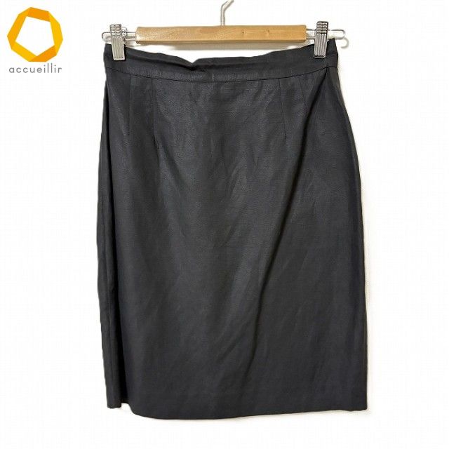snc フェンディ FENDI スカート 42 黒 リネン混 イタリア製 ヴィンテージ レディース 971363