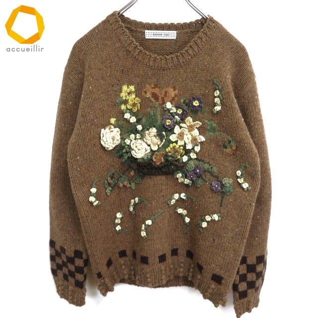 wu カネコイサオ KANEKO ISAO ニット セーター 茶系 マルチ ウール 毛