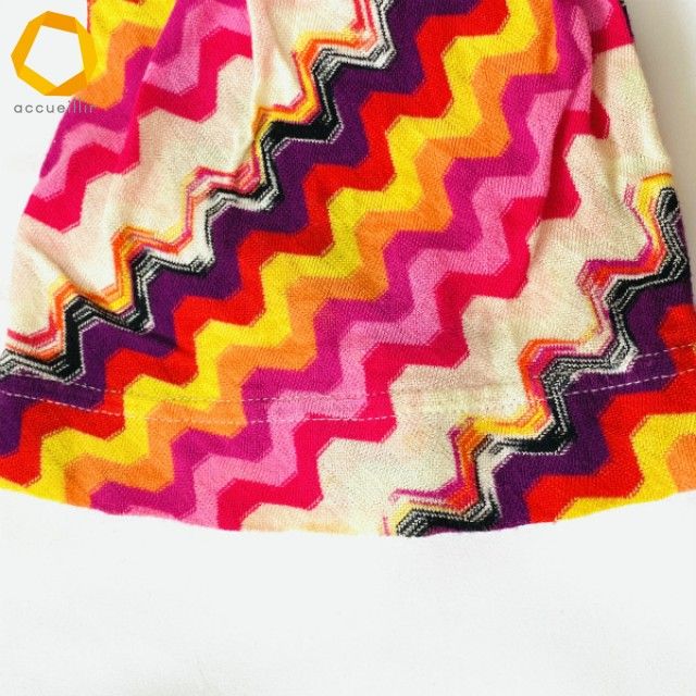  anc ミッソーニ MISSONI カットソー L マルチ Vネック ニット 総柄 レディース 973690 長袖 Tシャツ カットソー