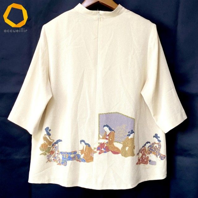 snc シセンドウ 詩仙堂 ヒトシタムラ カットソー クリーム色 ちりめん