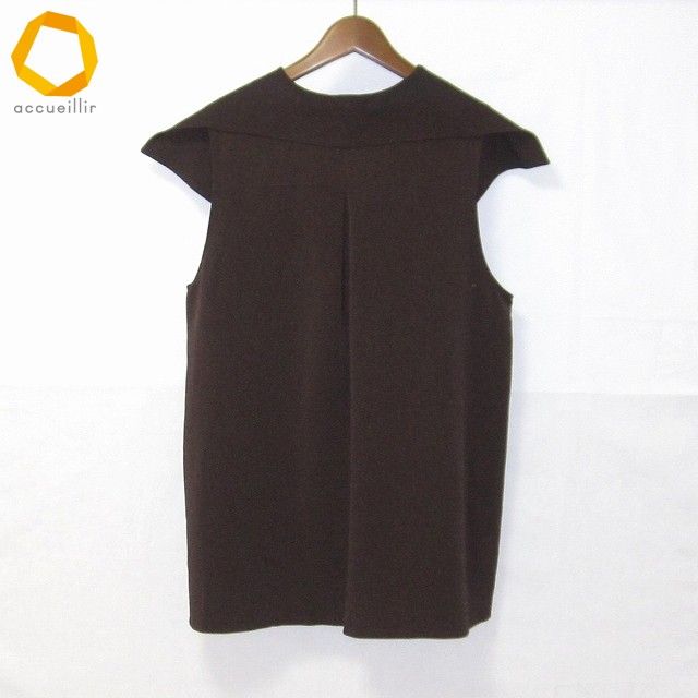 anc 詩仙堂 ヒトシタムラ ベスト ジレ 茶 ちりめん シンプル 無地 日本