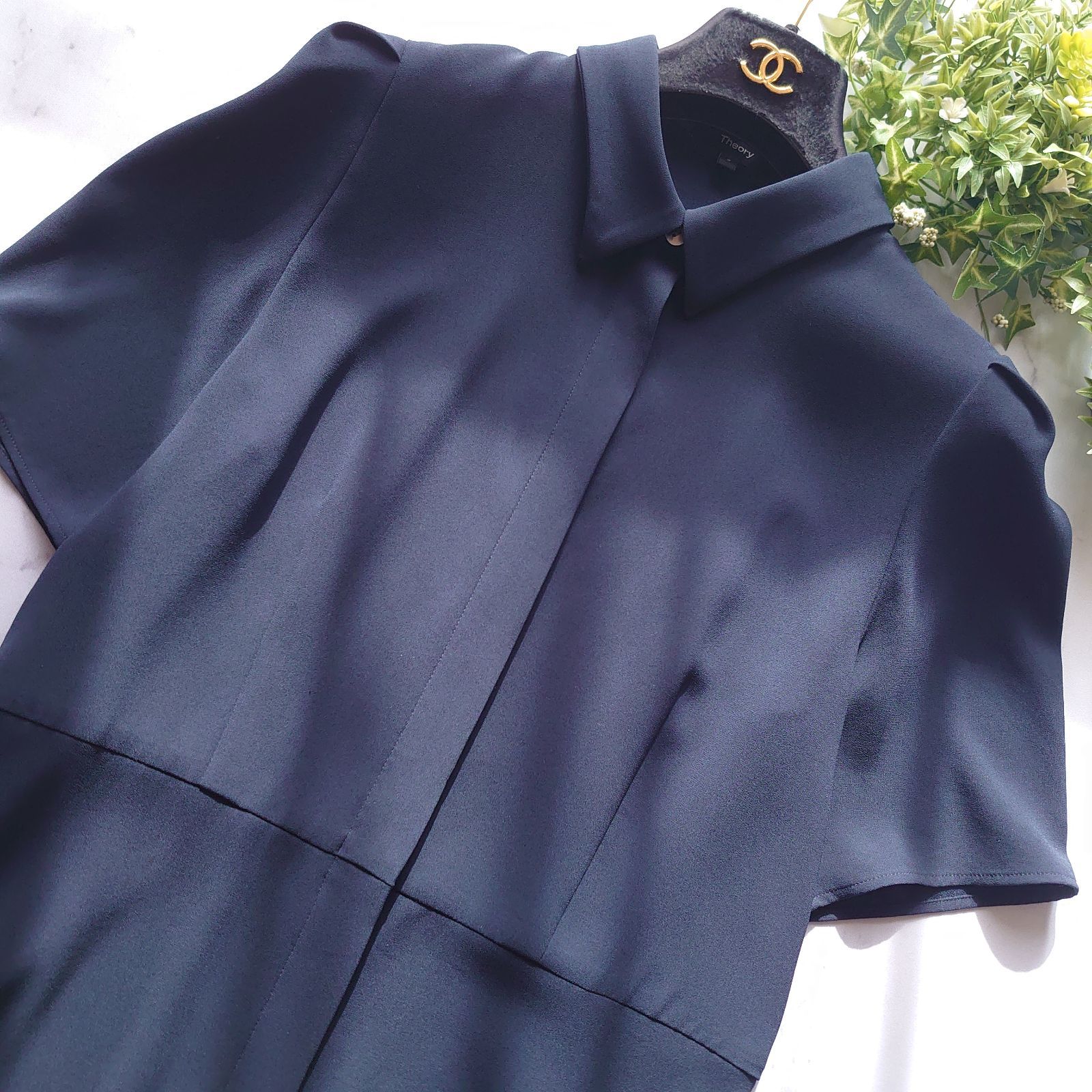 2024SS セオリー CL DART SHIRT シャツワンピース 紺 M - メルカリ