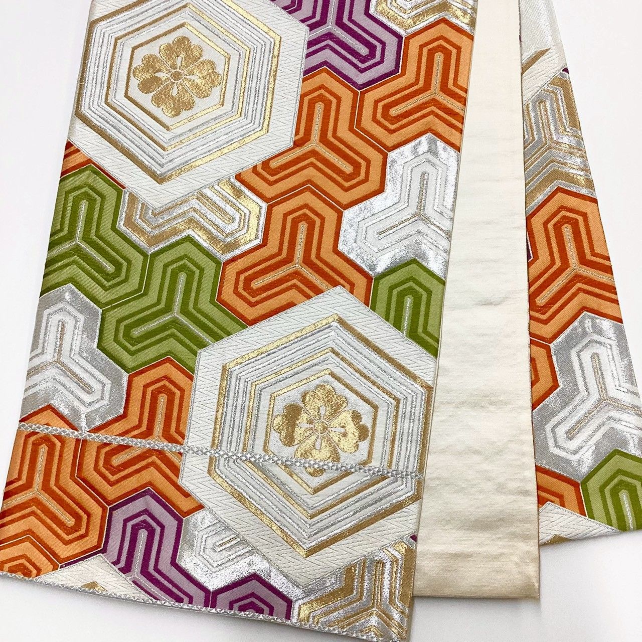 6217］袋帯 毘沙門花亀甲 刺繍 六通 正絹 着物 フォーマル - メルカリ