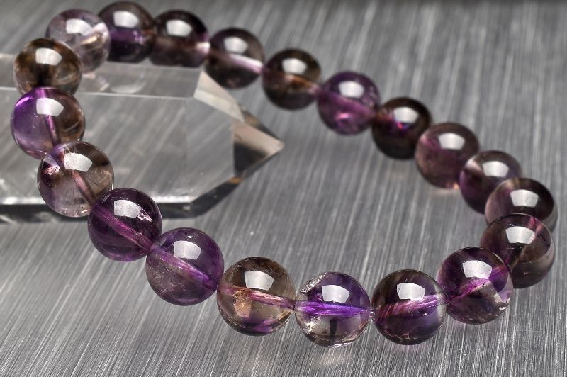 １点物 AA 内包美 パープルスーパーセブン 9.5 mm ブレスレット パワーストーン 天然石 _U 8345