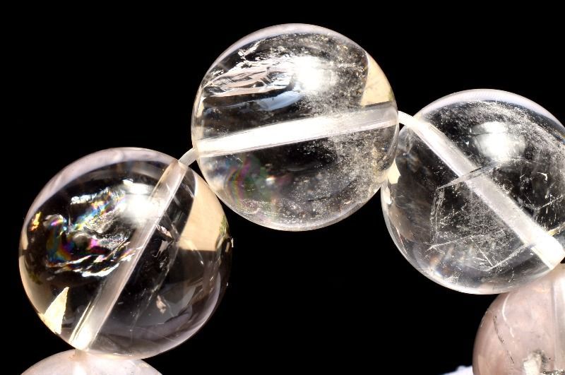 １点物 数量 クォーツインクォーツ 貫入水晶 17 5 mm ブレスレット パワーストーン 天然石 _MC 2184