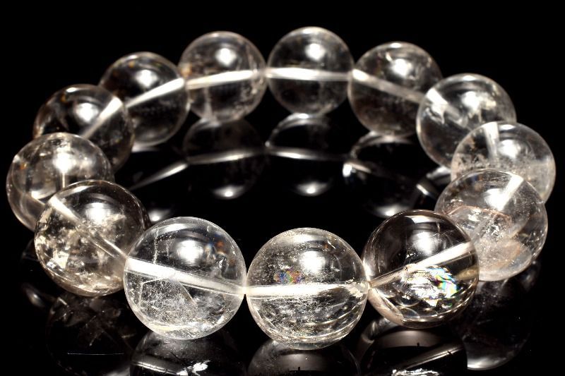  １点物 数量 クォーツインクォーツ 貫入水晶 17 5 mm ブレスレット パワーストーン 天然石 _MC 2184 ブレスレット バングル アクセサリー