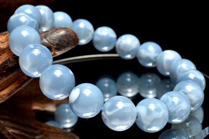1点物】オーストラリア産◇希少 ブルーオパール 10.5mm ブレスレット