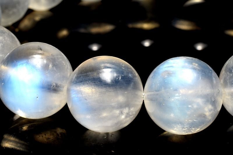１点物 青く揺らめく幻想の輝き ブルームーンストーン 11.5 mm ブレスレット パワーストーン 天然石 _MC 2312