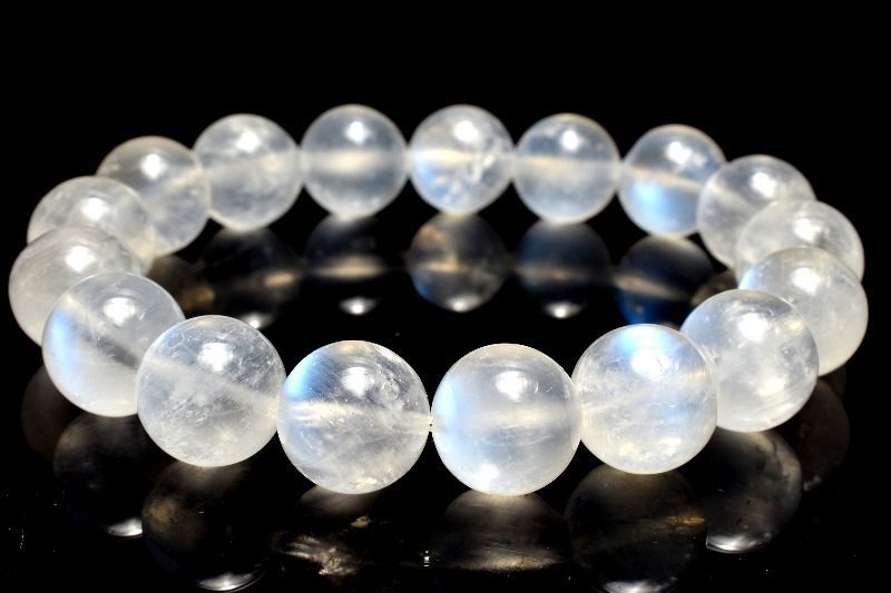 １点物 青く揺らめく幻想の輝き ブルームーンストーン 12 mm ブレスレット パワーストーン 天然石 _MC 2315
