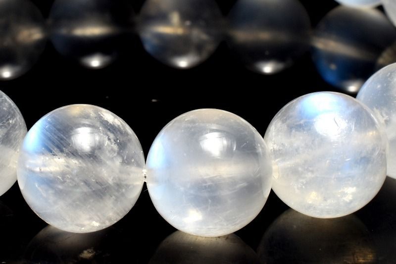 １点物 青く揺らめく幻想の輝き ブルームーンストーン 12 mm ブレスレット パワーストーン 天然石 _MC 2315