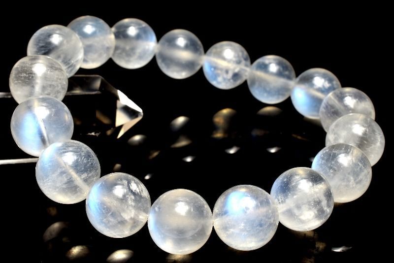  １点物 青く揺らめく幻想の輝き ブルームーンストーン 12 mm ブレスレット パワーストーン 天然石 _MC 2315 ブレスレット バングル アクセサリー