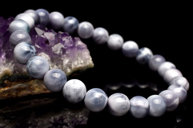 １点物 AAA アイテム パープルラリマー 7 mm ブレスレット パワーストーン 天然石 _MC 2445