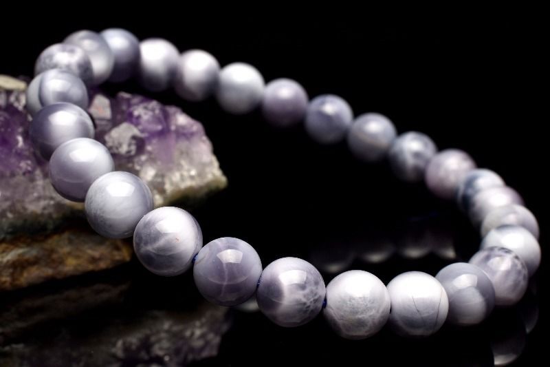 １点物 AAA アイテム パープルラリマー 7 mm ブレスレット パワーストーン 天然石 _MC 2447