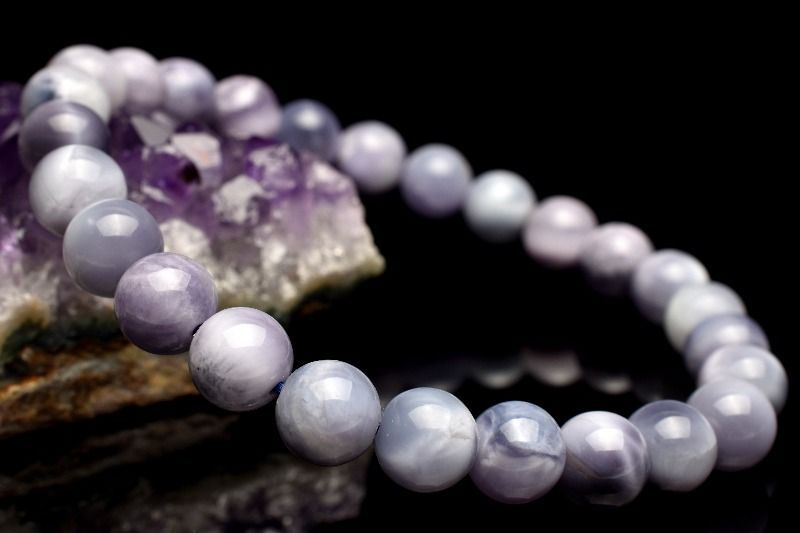 １点物 AAA アイテム パープルラリマー 7 mm ブレスレット パワーストーン 天然石 _MC 2449