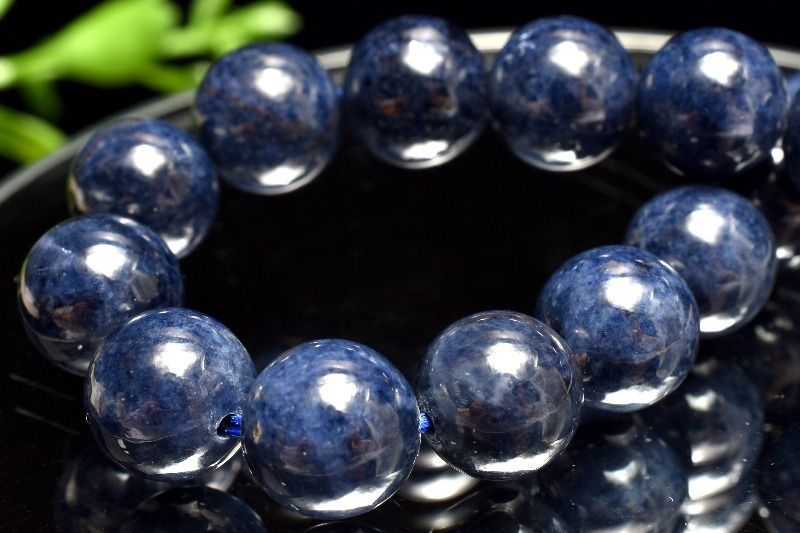 １点物 凛とした輝きを放つ深い青 サファイア 9.5 mm ブレスレット パワーストーン 天然石 _MC 2366