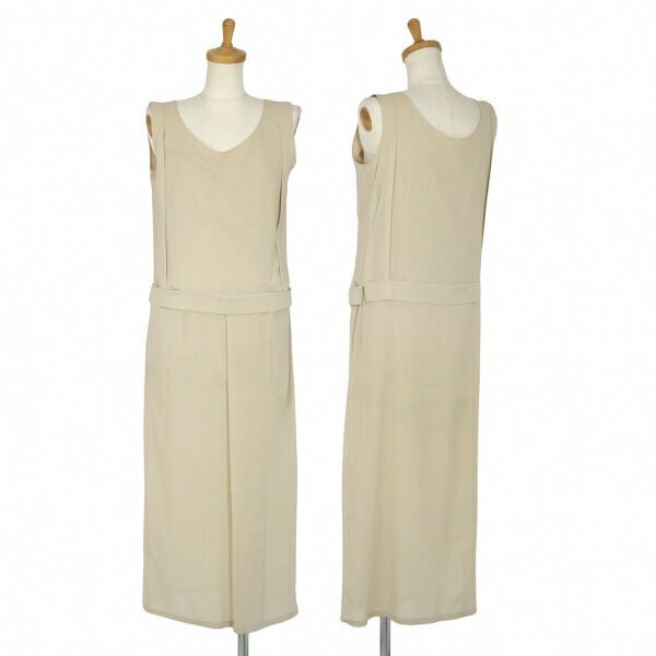 ワイズY s 切替ウールノースリーブワンピース ベージュM位