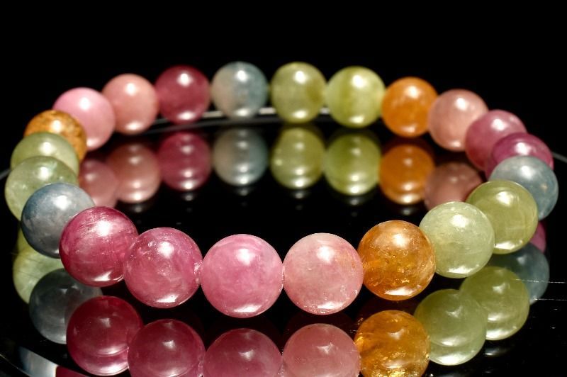 １点物 AAA パステル MIXトルマリン 8 5 mm ブレスレット パワーストーン 天然石 _MC 2380