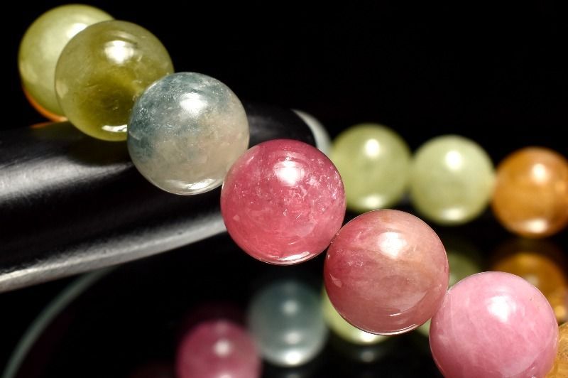  １点物 AAA パステルカラー MIXトルマリン 8.5 mm ブレスレット パワーストーン 天然石 _MC 2380 ブレスレット バングル アクセサリー