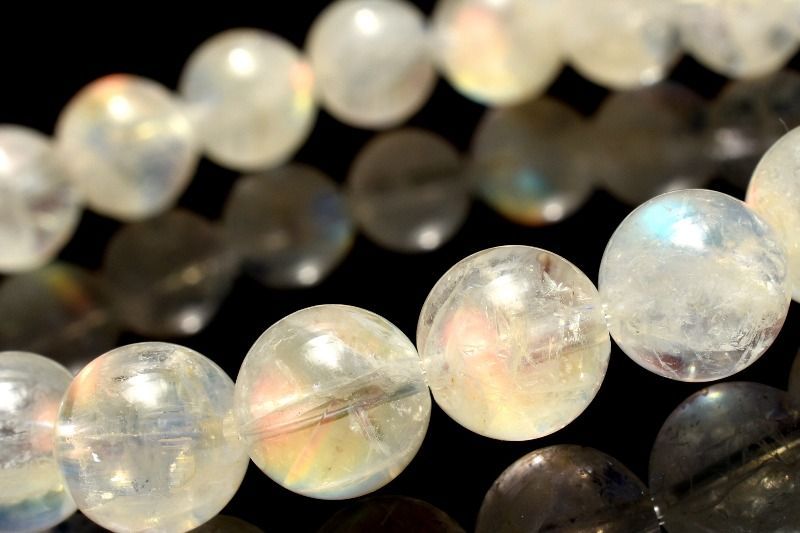 １点物 AAAオーロラシラー マダガスカル産 レインボームーンストーン 8 mm ブレスレット パワーストーン 天然石 _MC 2453