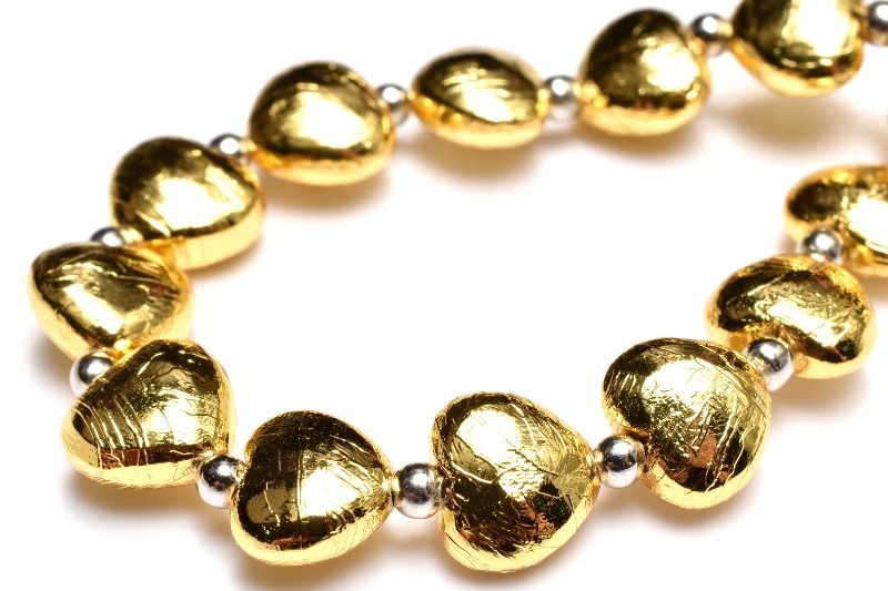 １点物 宇宙からの贈り物 メテオライト アルタイ隕石 7.5 x 8.5 丸玉2.5 mm ハート ゴールドコーティング ブレスレット パワーストーン 天然石 _MC 2490