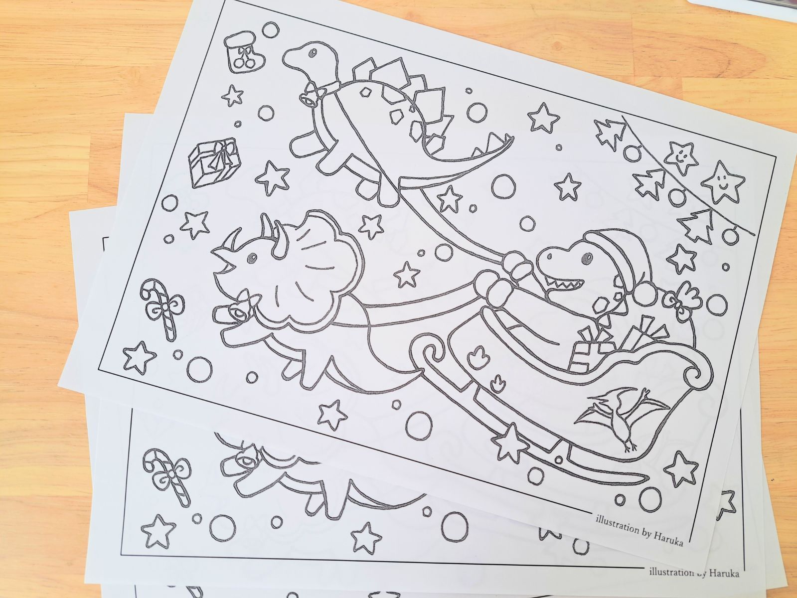 ハッピーサンタ 点つなぎ ぬりえ - 塗り絵, image size:1599x1200