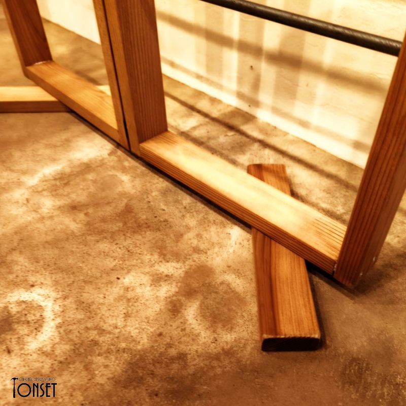  折りたたみ式2連3段バーパネル オークcol. 棚 シェルフ ラック 家具