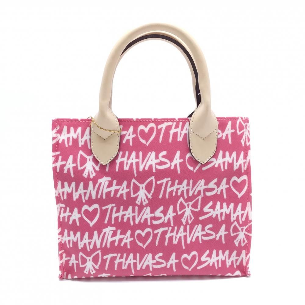 新品】サマンサタバサ カートバッグ ピンク×白 ロゴ総柄 ゴルフ