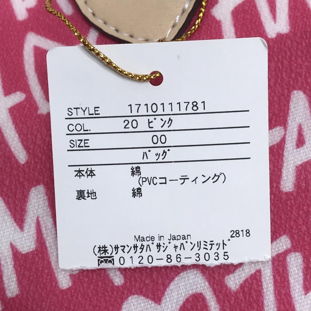 ゴルフ 【新品】サマンサタバサ カートバッグ ピンク×白 ロゴ総柄
