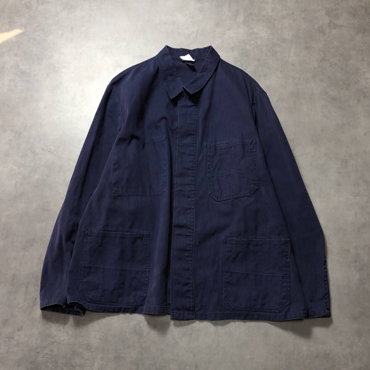 GQ4281◇EURO Vintage : ワークジャケット◇XL◇フェードネイビー 