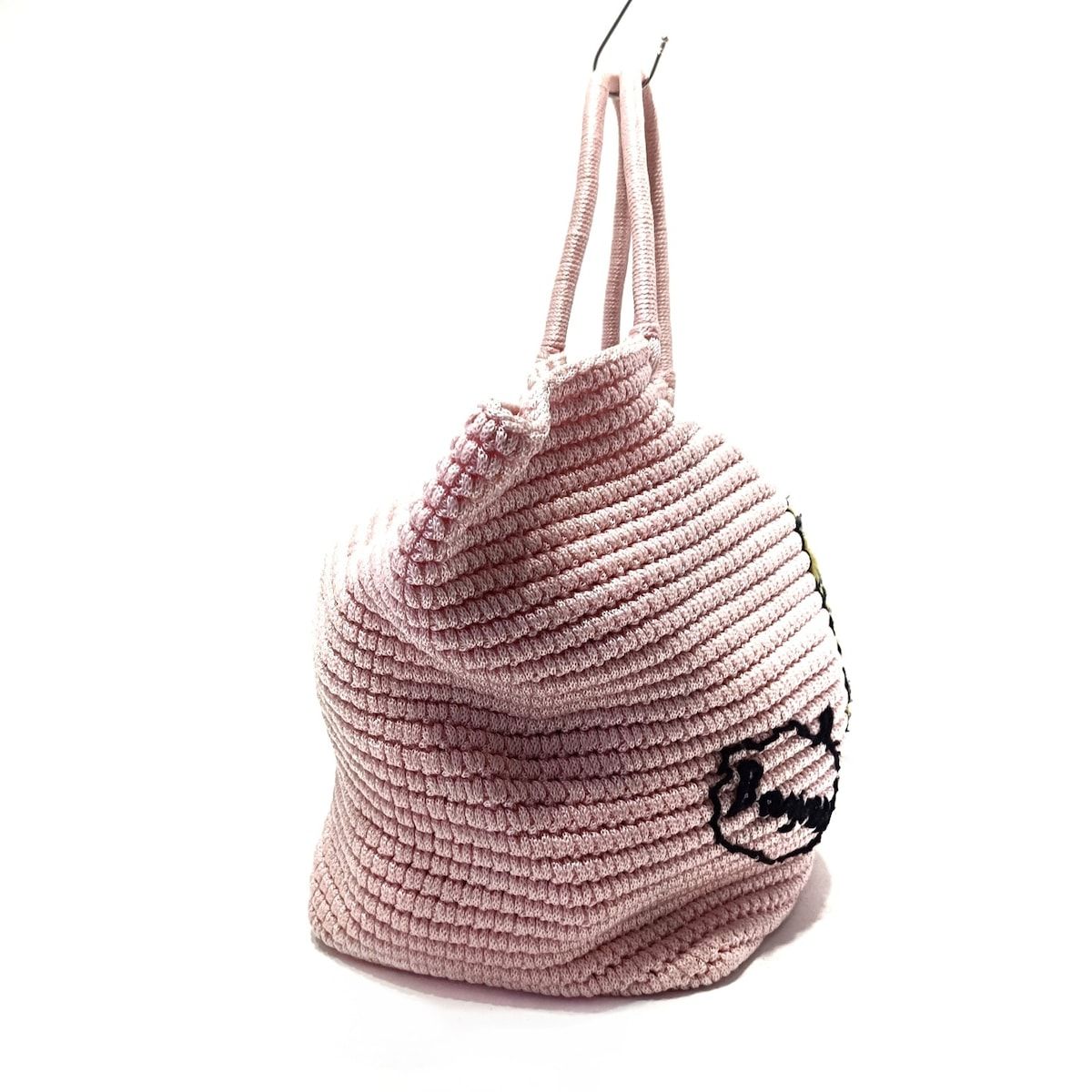 LUDLOW(ラドロー) トートバッグ美品 ピンク×イエロー×黒 編み込み