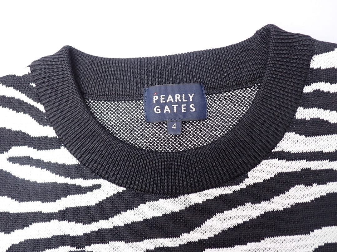 PEARLY GATES ゼブラ柄 ニットセーター 4 PEARLY GATES パーリーゲイツ ニット セーター 長袖 トップス