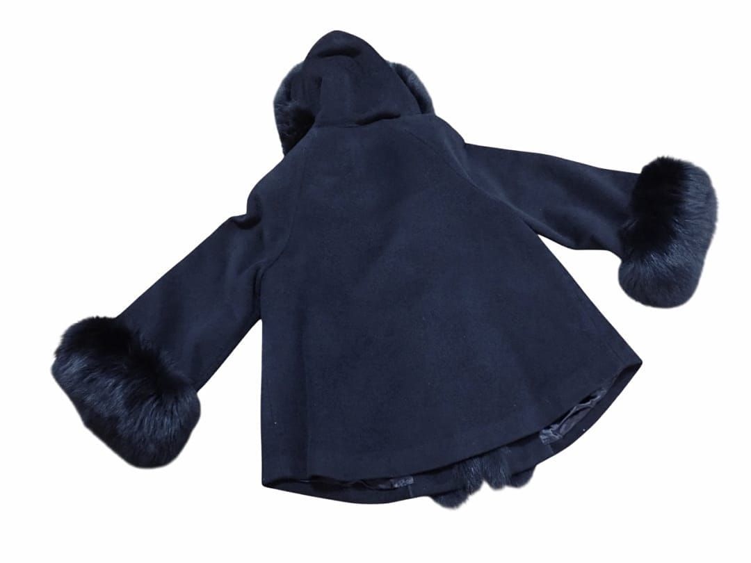 GRACE DIAGRAM グレースコンチネンタル ダイアグラム レディース アンゴラ ショートコート ポンチョ風 ファーコート フォックスファー 36 ブラック A- A-9022 質屋