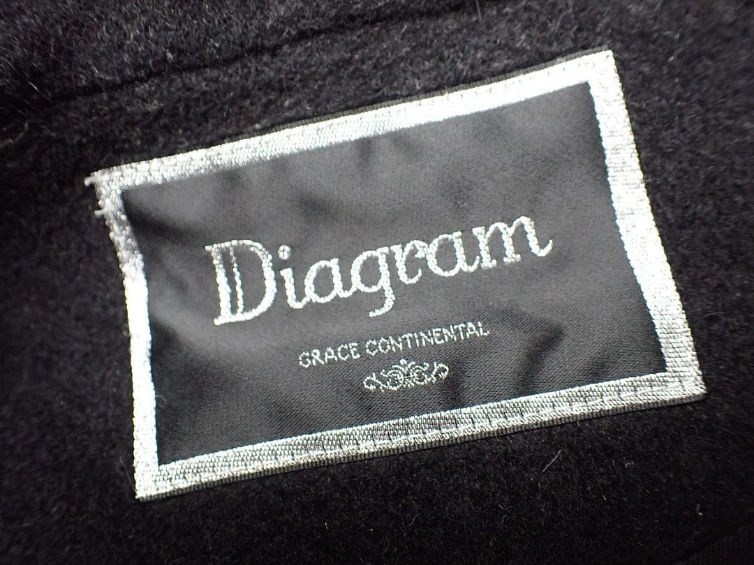  GRACE DIAGRAM グレースコンチネンタル ダイアグラム レディース アンゴラ ショートコート ポンチョ風 ファーコート フォックスファー 36 ブラック A- A-9022 質屋 ポンチョ ケープコート ジャケット アウター