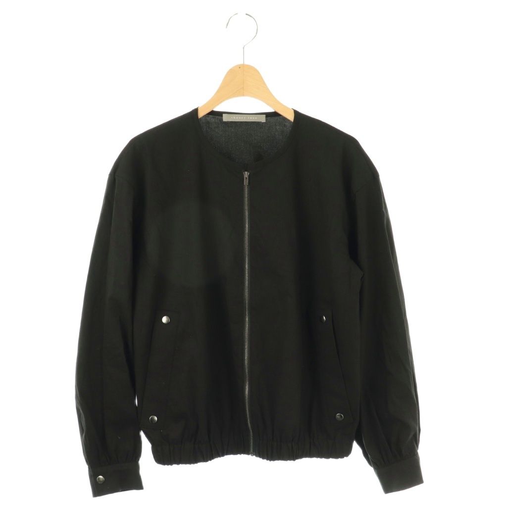 【中古】セオリーリュクス 24SS Crisp Linen Katia ブルゾン リネン混 38 黒 ブラック ノーカラー ジップアップ /CX セオリーリュクス theory luxe 24SS Crisp Linen Katia ブルゾン