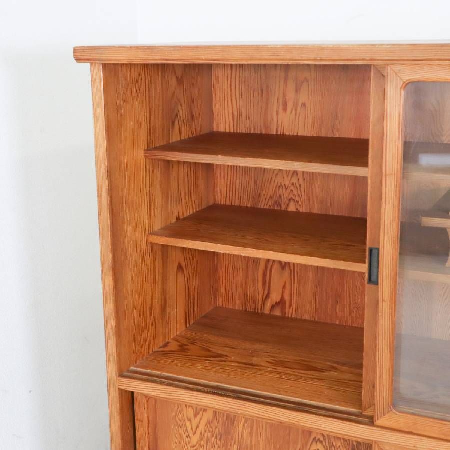 希少！世界遺産 屋久杉 茶箪笥 茶棚 飾り棚 ガラス戸 食器棚 民芸家具