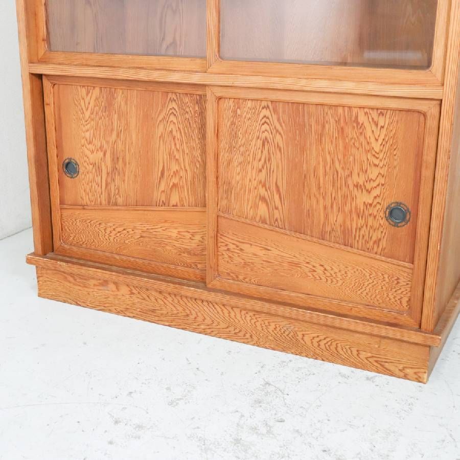 希少！世界遺産 屋久杉 茶箪笥 茶棚 飾り棚 ガラス戸 食器棚 民芸家具